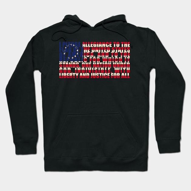 Pledge of Allegiance 1776 American Flag- Betsy Ross Hoodie by Alema Art